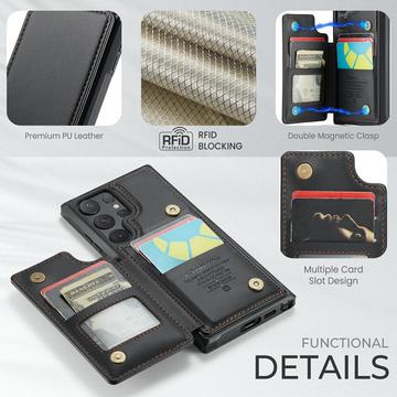 Samsung Galaxy S24 Ultra Caseme C22 Cover med RFID-kortpung - Sort