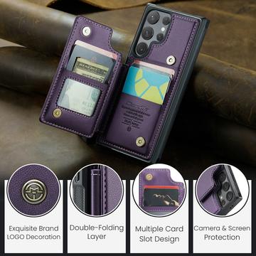 Samsung Galaxy S24 Ultra Caseme C22 Cover med RFID-kortpung - Lilla