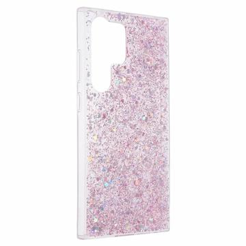 Samsung Galaxy S24 Ultra Glitter Flakes TPU Cover - Pink