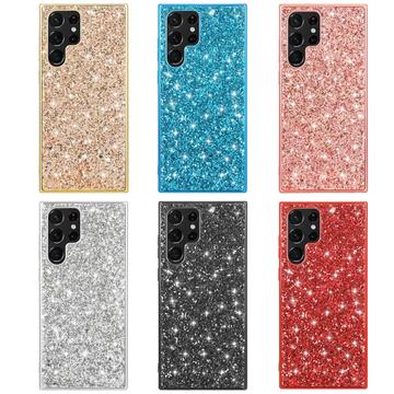 Samsung Galaxy S24 Ultra Glitter Series Hybrid Cover - Sort