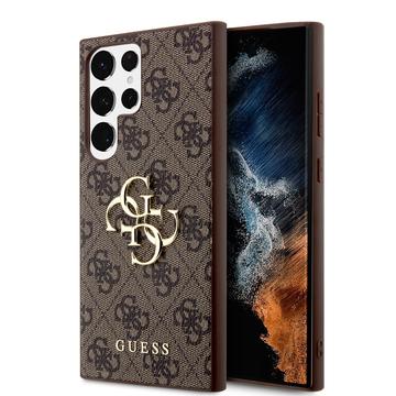 Samsung Galaxy S24 Ultra Guess 4G Big Metal Logo Hybrid Cover - Brun