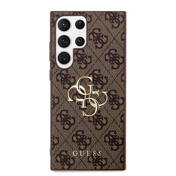 Samsung Galaxy S24 Ultra Guess 4G Big Metal Logo Hybrid Cover - Brun