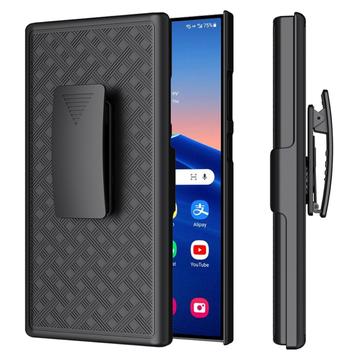 Samsung Galaxy S24 Ultra Hybrid Cover med Bælteklips - Sort