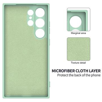 Samsung Galaxy S24 Ultra Liquid Silikone Cover med Strop - Grøn