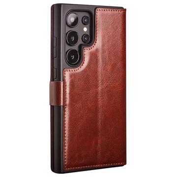 Samsung Galaxy S24 Ultra Qialino Classic Læderpung - Mørkebrun