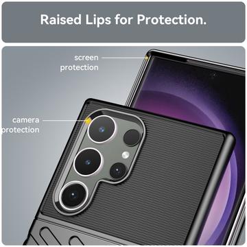Samsung Galaxy S24 Ultra Thunder Series TPU Cover - Sort