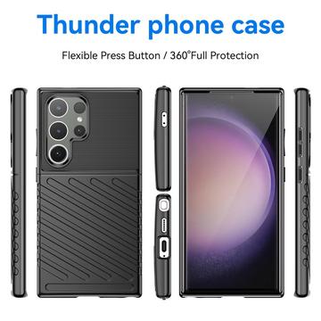 Samsung Galaxy S24 Ultra Thunder Series TPU Cover - Sort