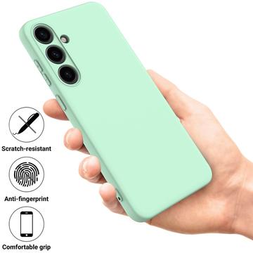 Samsung Galaxy S24+ Liquid Silikone Cover med Strop - Grøn
