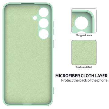 Samsung Galaxy S24+ Liquid Silikone Cover med Strop - Grøn