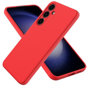 Samsung Galaxy S24+ Liquid Silikone Cover med Strop - Rød