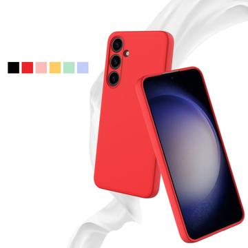 Samsung Galaxy S24+ Liquid Silikone Cover med Strop - Rød