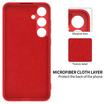 Samsung Galaxy S24+ Liquid Silikone Cover med Strop - Rød