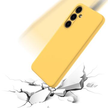 Samsung Galaxy S24+ Liquid Silikone Cover med Strop - Gul