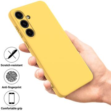 Samsung Galaxy S24+ Liquid Silikone Cover med Strop - Gul