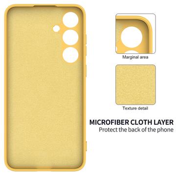 Samsung Galaxy S24+ Liquid Silikone Cover med Strop - Gul