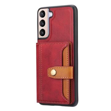 Samsung Galaxy S24+ Retro Style Cover med Pung - Rød