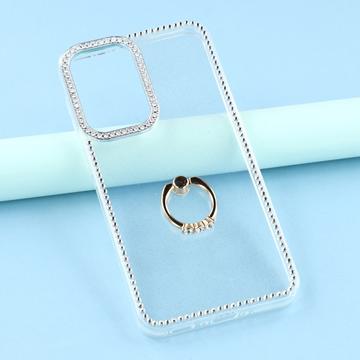 Samsung Galaxy S25/S24 CrystalGlow Hybrid Cover med Ringholder - gennemsigtig