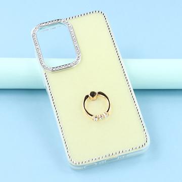 Samsung Galaxy S25/S24 CrystalGlow Hybrid Cover med Ringholder - Gul
