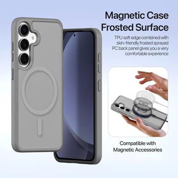 Samsung Galaxy S25 Dux Ducis Lawa Pung læderetui med magnetisk låg - grå