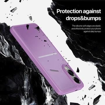 Samsung Galaxy S25 Edge Dux Ducis Rafi II Magnetisk cover med kickstand og kortholdere - Lilla