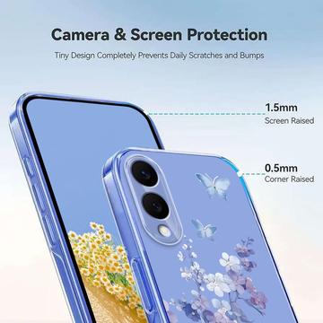 Samsung Galaxy S25 Edge TPU-cover med blomstermønster - Lilla