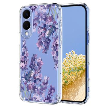 Samsung Galaxy S25 Edge TPU-cover med blomstermønster - Blåregn
