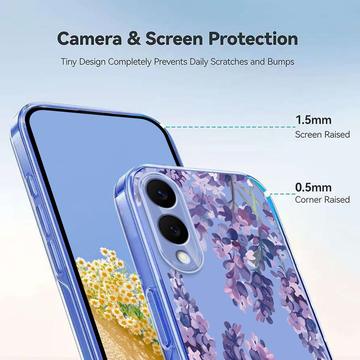 Samsung Galaxy S25 Edge TPU-cover med blomstermønster - Blåregn