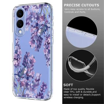 Samsung Galaxy S25 Edge TPU-cover med blomstermønster - Blåregn