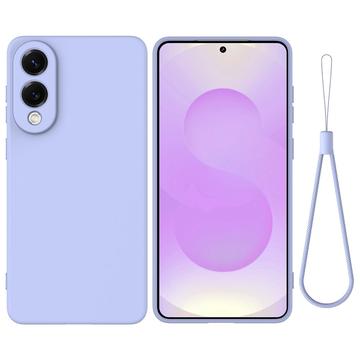 Samsung Galaxy S25 Edge Flydende silikone cover med håndrem - Lilla