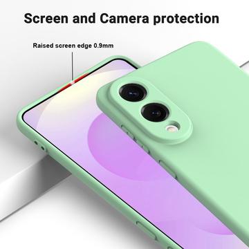 Samsung Galaxy S25 Edge Flydende silikone cover med håndrem - grøn
