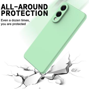 Samsung Galaxy S25 Edge Flydende silikone cover med håndrem - grøn