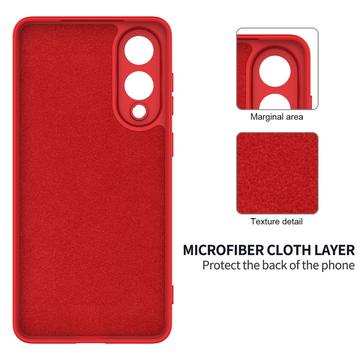Samsung Galaxy S25 Edge Flydende silikone cover med håndrem - rød