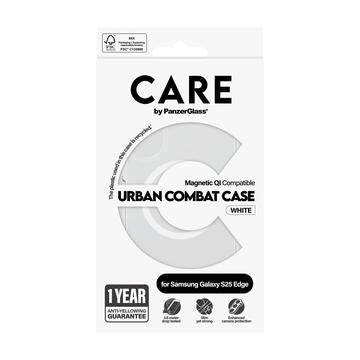 Samsung Galaxy S25 Edge PanzerGlass Care Urban Combat Cover - MagSafe-kompatibel - Hvid / Gennemsigtig