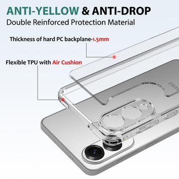 Samsung Galaxy S25 Edge Ridsefast Hybrid Cover - Gennemsigtig