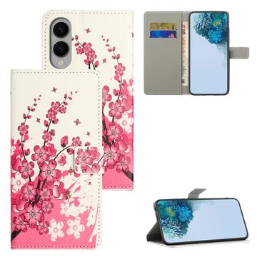 Samsung Galaxy S25 Edge Style Series Pung Taske - Pink Blomster
