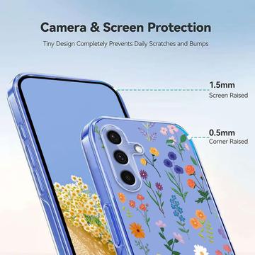 Samsung Galaxy S25 FE TPU-cover med blomstermønster - tusindfryd