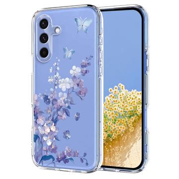 Samsung Galaxy S25 FE TPU-cover med blomstermønster - Lilla