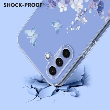 Samsung Galaxy S25 FE TPU-cover med blomstermønster - Lilla
