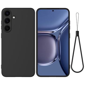 Samsung Galaxy S25 FE Flydende silikone cover med håndrem - sort