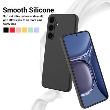 Samsung Galaxy S25 FE Flydende silikone cover med håndrem - sort