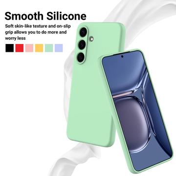 Samsung Galaxy S25 FE Flydende silikone cover med håndrem - grøn