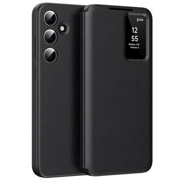 Samsung Galaxy S25 FE Smart Clear View Flip etui med kortplads - Sort