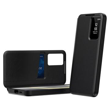 Samsung Galaxy S25 FE Smart Clear View Flip etui med kortplads - Sort