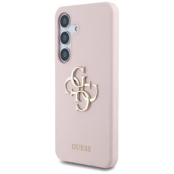 Samsung Galaxy S25 Guess Big 4G Logo Bottom Script Silikone Cover - Pink