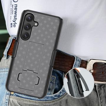 Samsung Galaxy S25 Hybrid Cover med Bælteklips - Grå