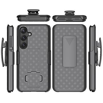 Samsung Galaxy S25 Hybrid Cover med Bælteklips - Grå