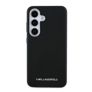 Samsung Galaxy S25 Karl Lagerfeld Saffiano Metal Logo Cover - Sort