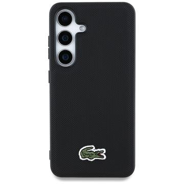 Samsung Galaxy S25 Lacoste Iconic Petit Pique Woven Logo Cover - MagSafe-kompatibel - Sort