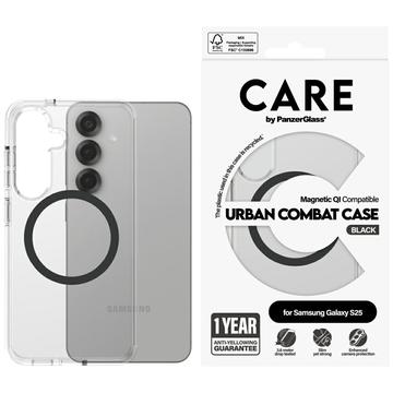 Samsung Galaxy S25 PanzerGlass Care Urban Combat Cover - MagSafe-kompatibel - Gennemsigtig / Sort