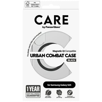Samsung Galaxy S25 PanzerGlass Care Urban Combat Cover - MagSafe-kompatibel - Gennemsigtig / Sort